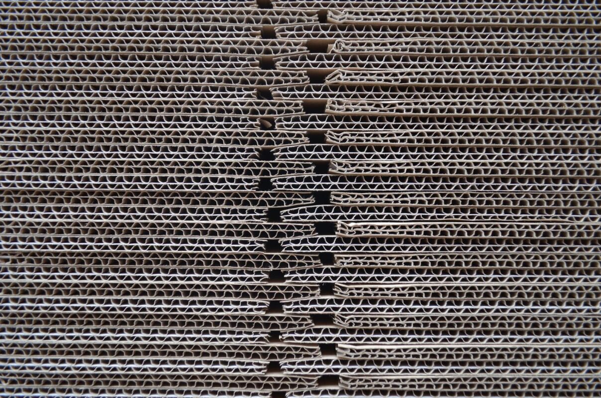 Corrugated protection sheet texture close-up