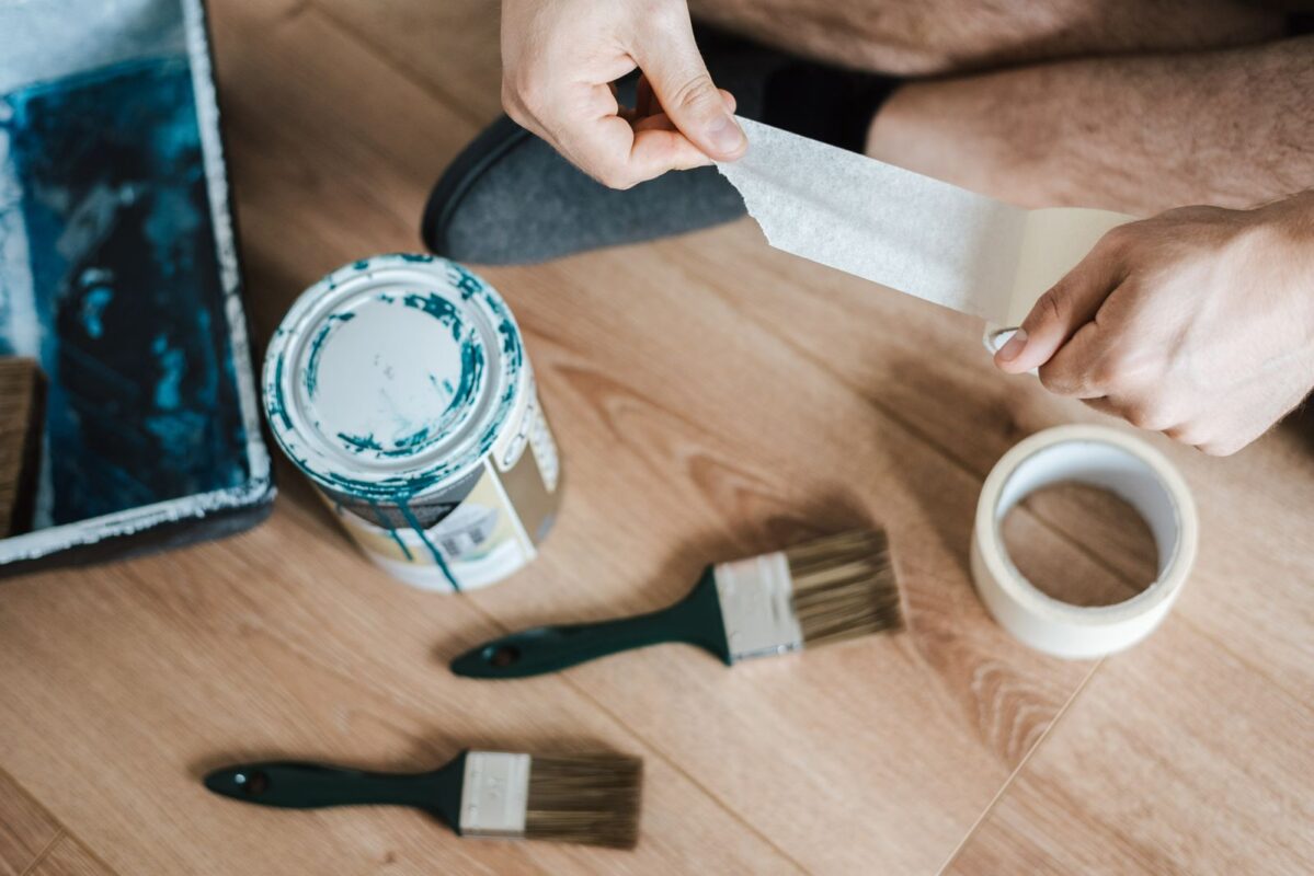 Roll of duct tape being unwound