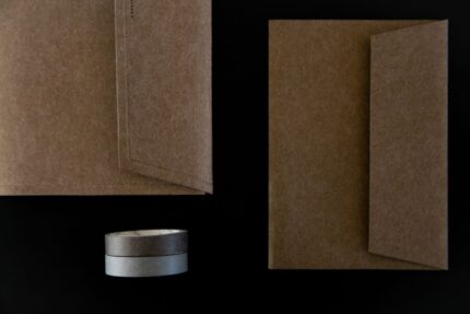 Kraft paper envelope sealed with water-activated kraft tape